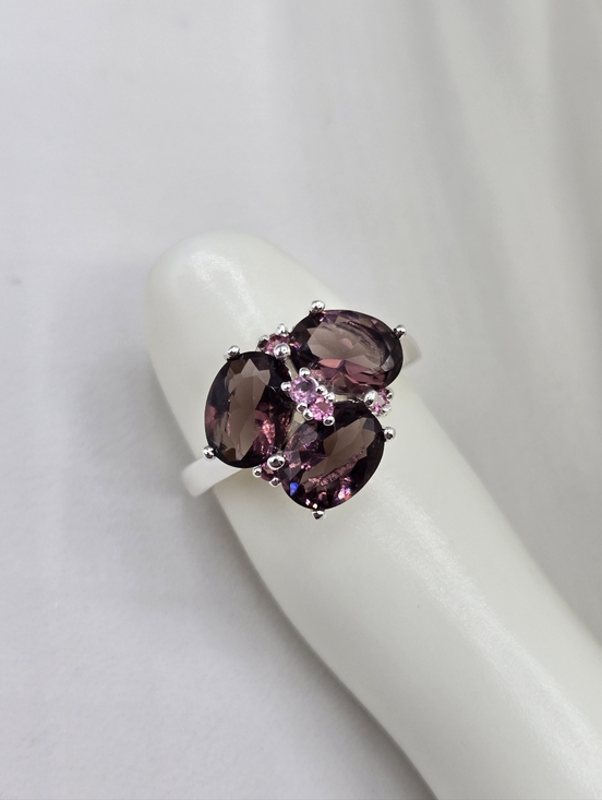 Swarovski Jewelry - Swarovski Crystal Elements Silver Statement Ring Purple Pink Size 6.75 Prom